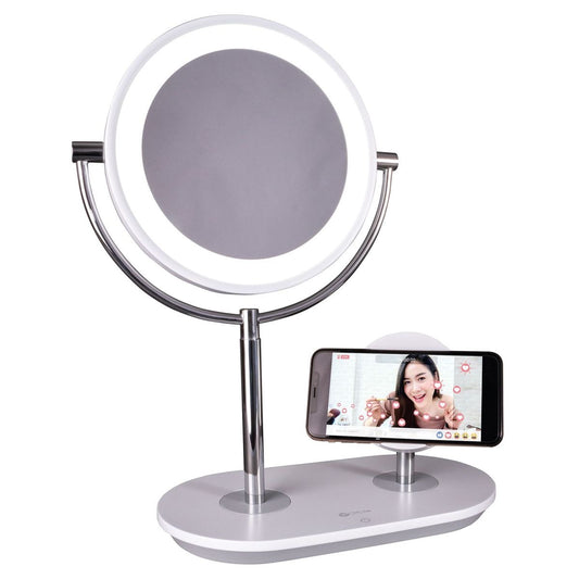 16" LED Makeup Mirror With USB & Wireless Charging Stand