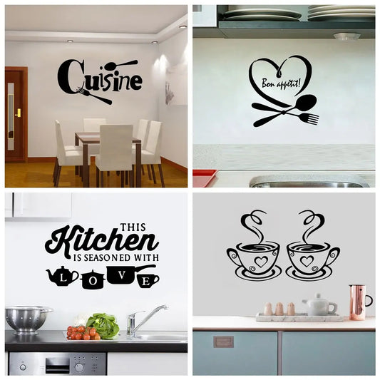1pc kitchen waterproof wall sticker vinyl self-adhesive art sticker suitable for kitchen dining room home wall decoration diy