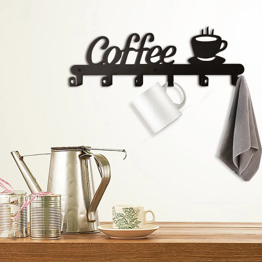 Coffee Mug Holder Coffee Bar Decor Sign Coffee Cup Rack Holders Coffee Sign Mug Hanger Coffee Mug Rack Kitchen Accessories