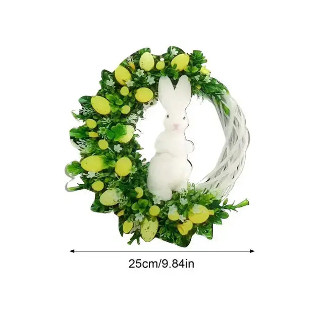 2024 Easter Decoration Bunny Colorful Egg Wreath Listing Door And Wall Oranments Happy Easter Day Home Party Decoration 25cm new
